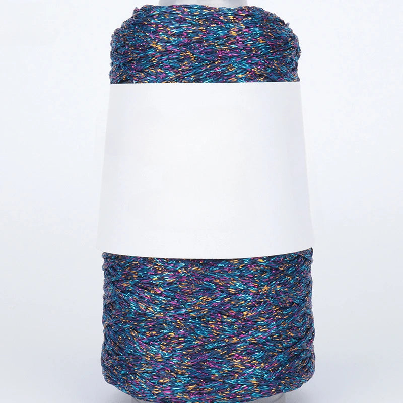 Mixed Color Shiny Yarn Skein, Polyester Crochet Thread for DIY Hand Knitting, Handmade Bags, Hats, Holiday Gifts Dolls Crafting