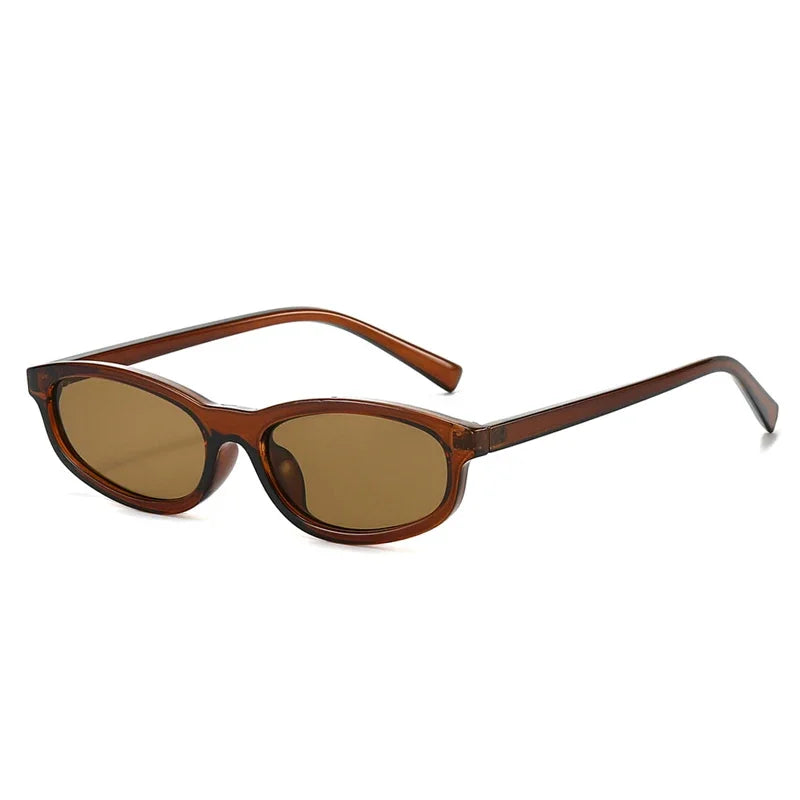 JNPCXI New Fashion Small Cat Eye Women Sunglasses Retro Leopard Tea Shades UV400 Men Trending Sun Glasses