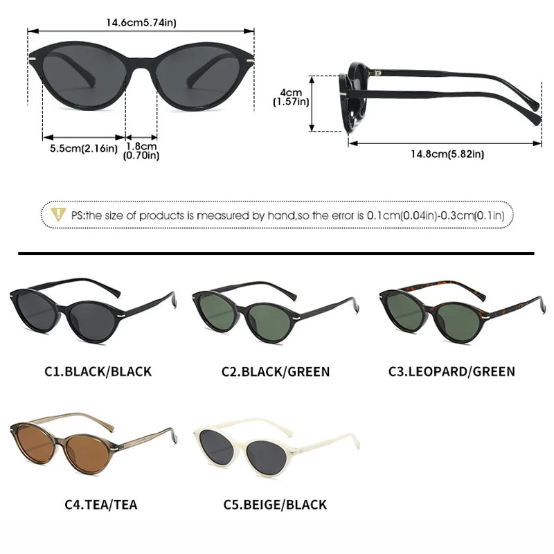 JNPCXI TR90 Fashion Oval Sunglasses Women Retro Punk Gradient Shades UV400