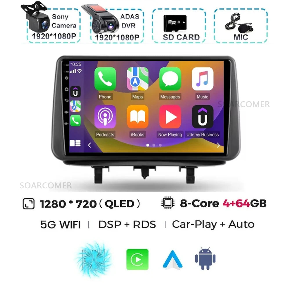 Android 15 For Opel Meriva B 2009-2014 2K QLED Android Car Radio Multimedia Video Player BT AI Voice CarPlay 4G Stereo Head Unit