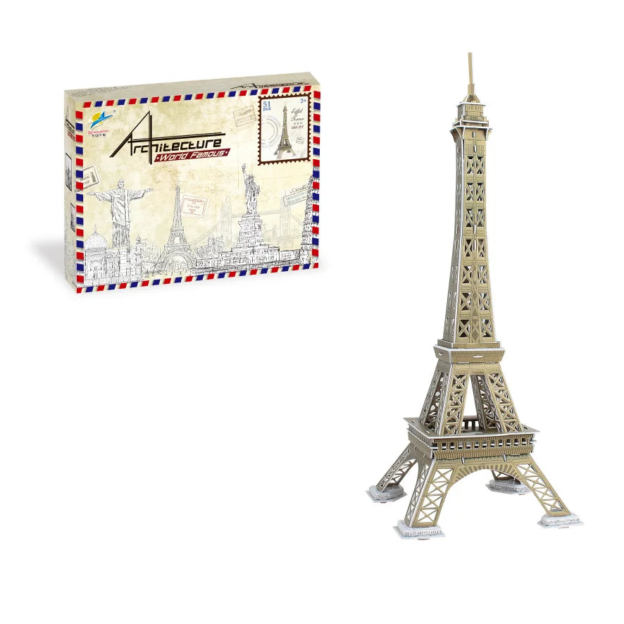 DIY Paper 3D Puzzle Model World Attractions Construction Children's DIY Intellectual Development Educational Toys for Kids