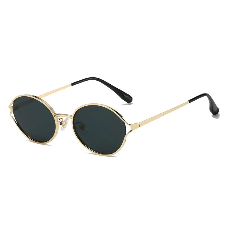 JNPCXI New Retro Round Metal Men Sunglasses Fashion Clear Gradient Punk Women Sun Glasses Shades UV400