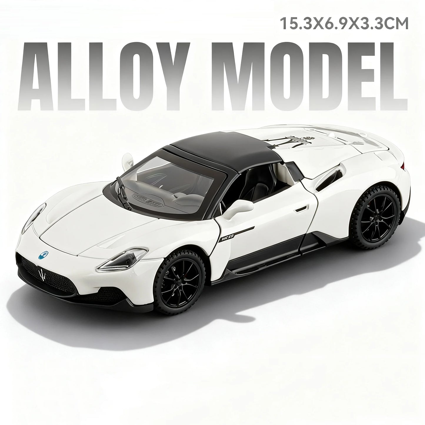 1:32 MC20 720S Miniature Sports Car Diecast Alloy Model Toys with Sound Light Pull Back Doors Opened Vehcies Kids Christmas Gift
