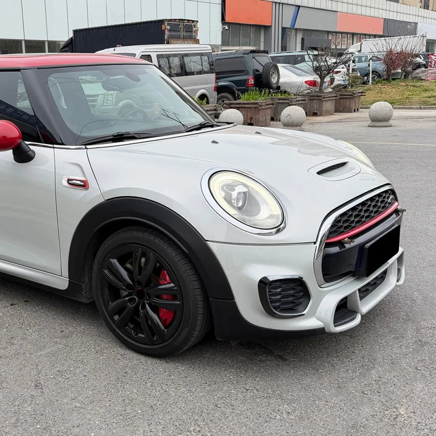For Mini Cooper JCW F55 F56 F57 Pre-Facelift 2014-2021 Front Bumper Lip Side Splitter Side Spoiler Body Kit Trims Glossy Black