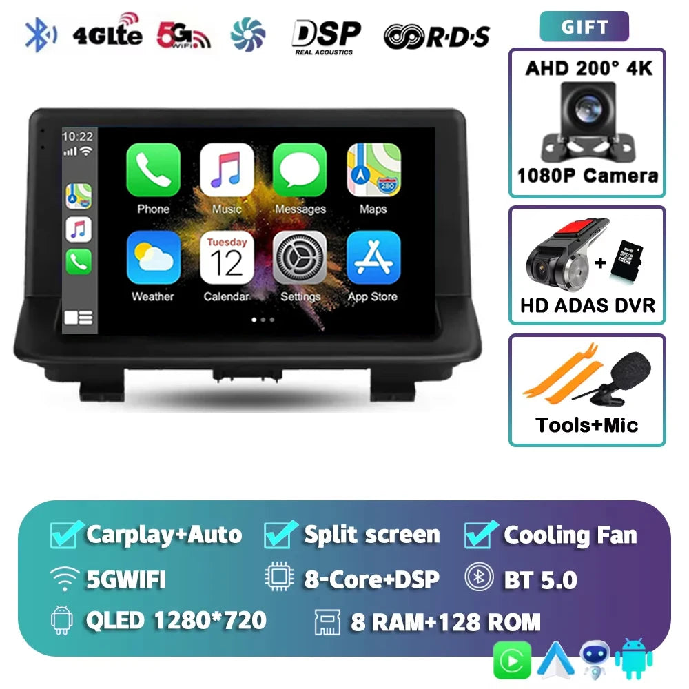 For Audi Q3 1 8U 2011 - 2018 2K 12+256 QLED Android 15 CarPlay Car Radio Multimedia Video Player GPS stereo Head Unit 4G WIFI
