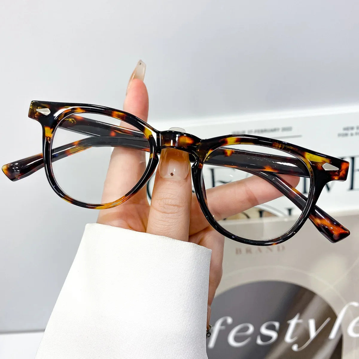 JNPCXI New Fashion Square Rivets Women Candy Color Green Yellow Shades UV400 Sunglasses Retro Men Clear Lens Frame