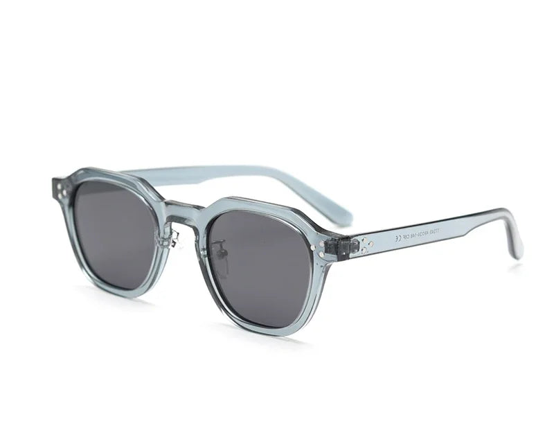 JNPCXI Retro Sun Glasses for Women TR90 Frame Polygon Polarized Sunglasses Uv400 Male Green Brown Lens