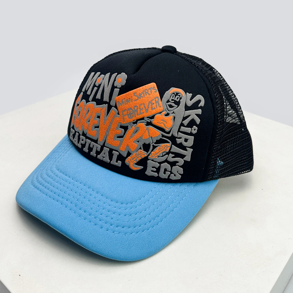 New Unisex American Style Graffiti Printed Letters Baseball Hats Sunshade Color Block Breathable Hip-hop Trucker Caps Versatile