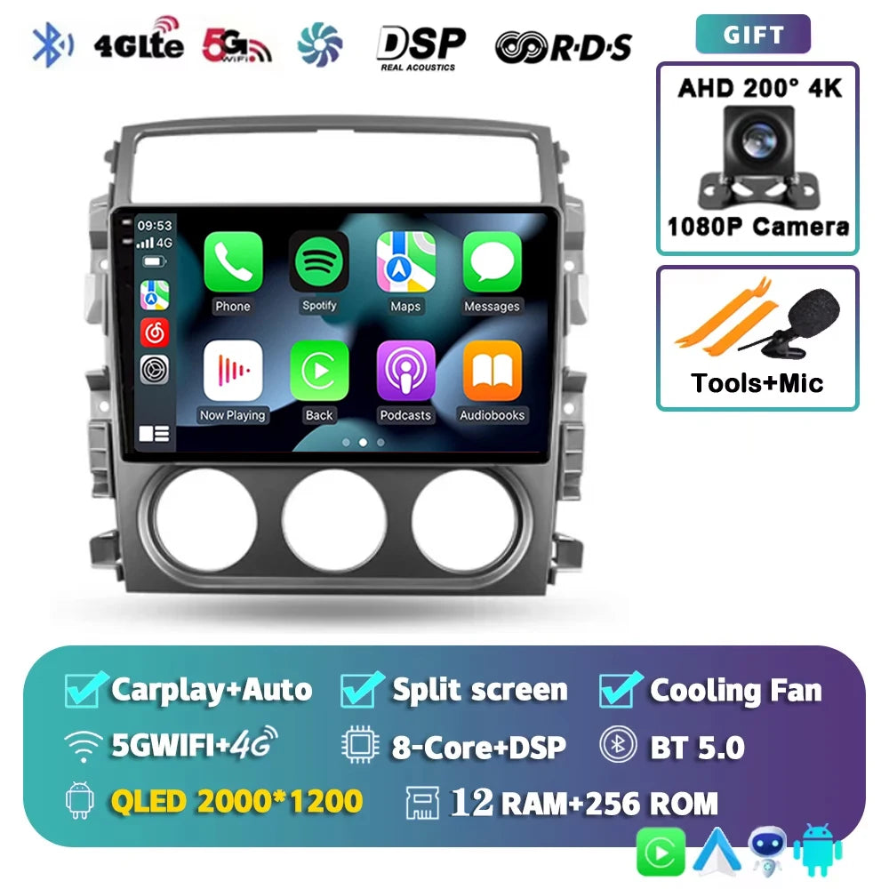 For Suzuki Liana 1 2004 - 2008 2K 12+256 QLED Android 15 CarPlay Car Radio Multimedia Video Player GPS stereo Head Unit 4G WIFI