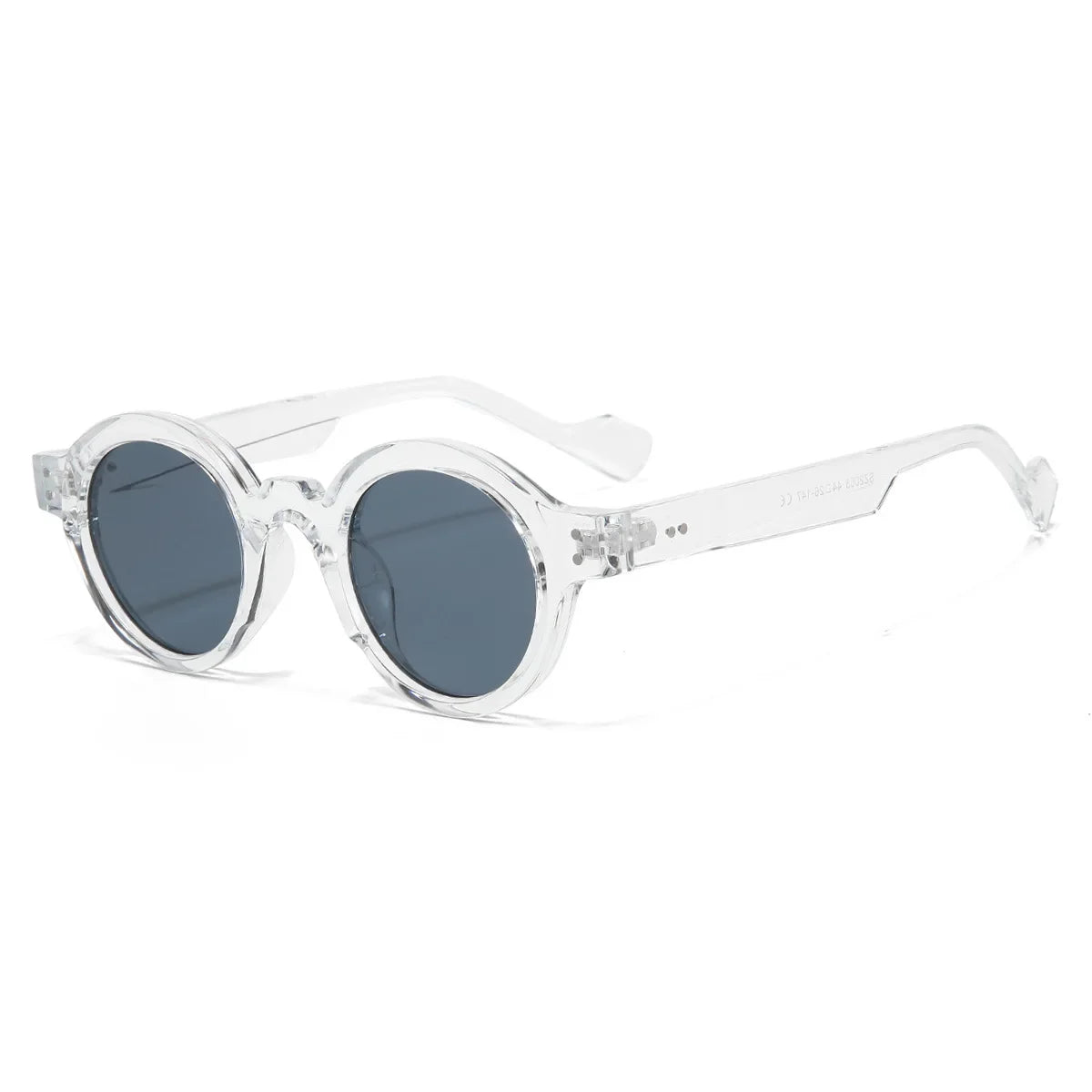 JNPCXI Round Sunglasses Men Punk Double Color Shades UV400 Retro Rivets Decoration Women Trending Sun Glasses Clear Lens Frame