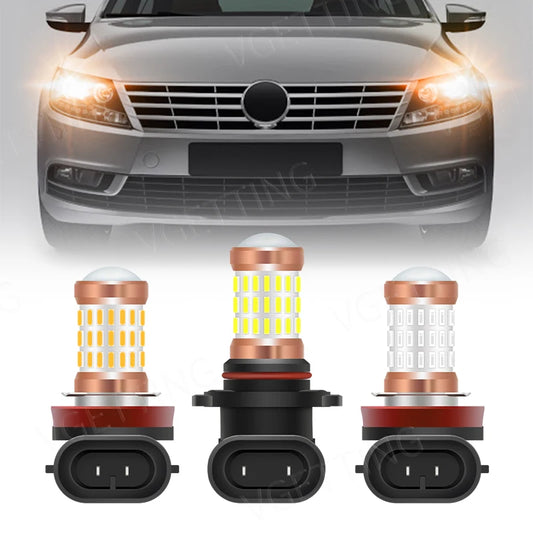 2PCS LED Fog Lamp H11 9006 12V 4W Fog Light Bulbs White Yellow Red Car Led Fog Light Bulb Waterproof Universal Car Accessories