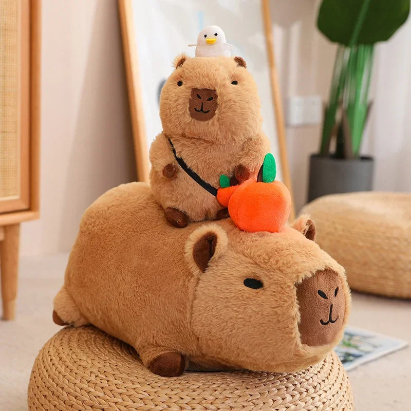 Vocal and Spit Bubbles Cute Sitting And Lieing capybara Plush Toys Cartoon Doll Soft Stuffed Children's Gift Home Decoration