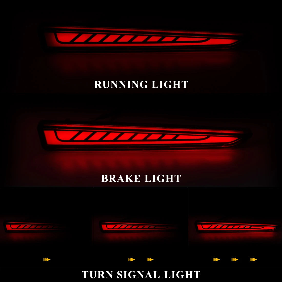 LED Rear Bumper Reflector Light For Toyota Raize 2019 2020 2021 2022 Auto Brake Warning Lamp Turn Signal Fog Car Accessories 12V
