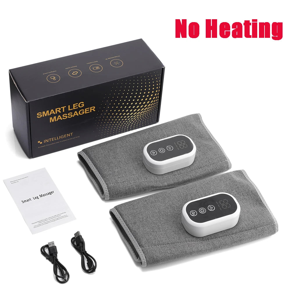 360° Air Pressure Calf Massager Leg Air Pressure Electric Airbag Compresstion Heated Hot Compress Muscle Relax Massage Device