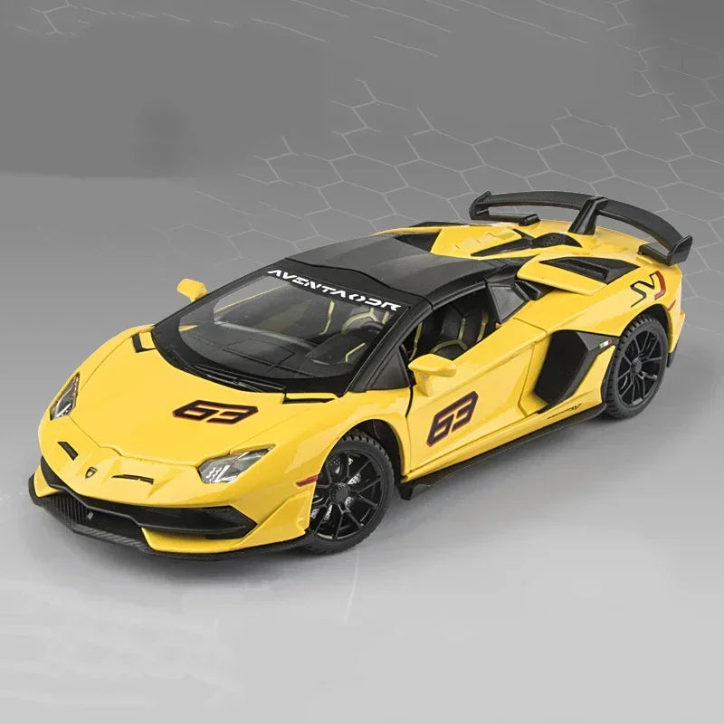 1/24 AVENTEDOR SVJ63 Countach Sports Car Alloy Model Toys Diecasts & Toy Vehicles Sound and Light Collection for Kids Boys Gifts