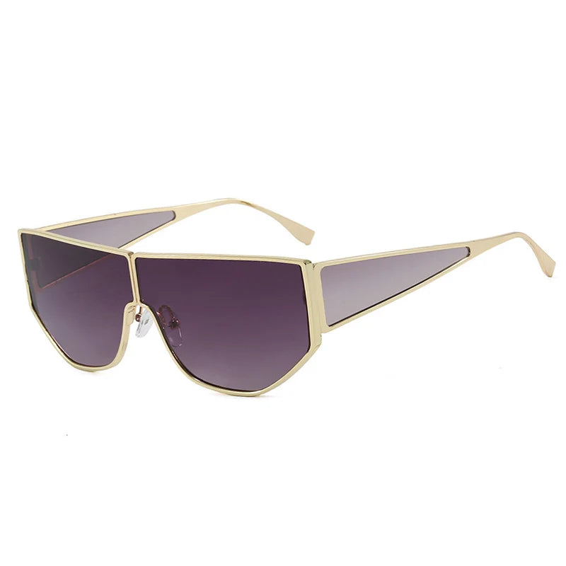 JNPCXI New Polygon Shield Sunglasses Women Luxury Brand Design UV400 Sunglass for Lady Steampunk Retro Shades