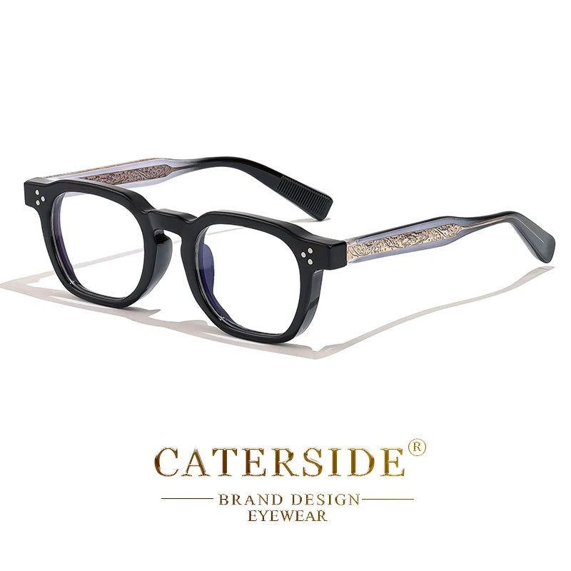 CATERSIDE New Square Flat Light Glasses for Men Women Retro TR Frame Eyeglass High-Quality Eyewear Minimalist Matching