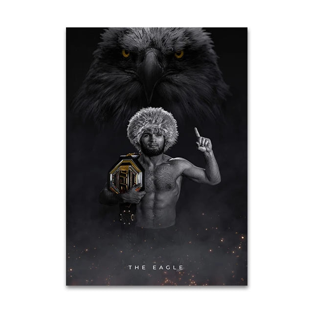 The Eagle Khabib MMA Champs Star Canvas Wall Art Print Room Decorative Painting