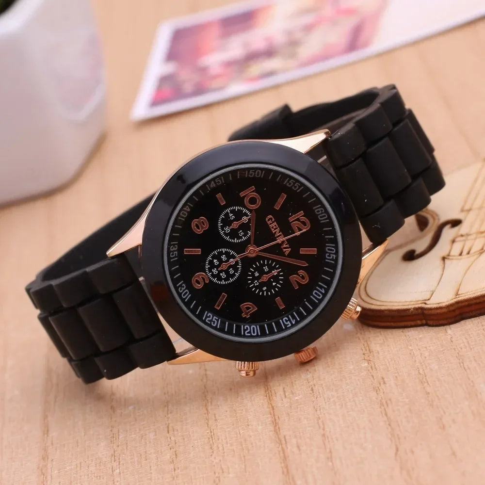 New Fashion Luxury Brand Women's Watch Silicone Strap Quartz Wrist Watch for Female Relogio Feminino Dropshipping
