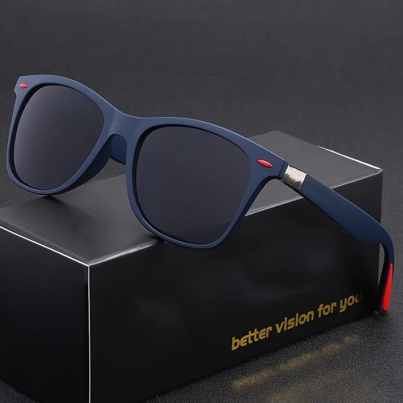 Retro Square Fashion Fashion Glasses for Men & Women - Gradient Lens, Durable PC Frame