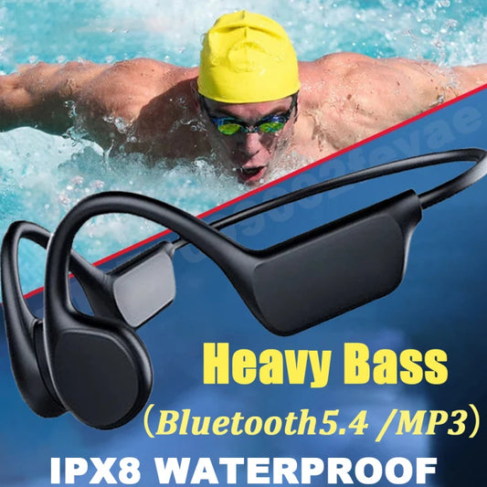 BMAD Bone Conduction Headphones IPX8 Waterproof MP3 Bluetooth5.4 Wireless Swimming Headphones With Mic Swimming Sports Fitness