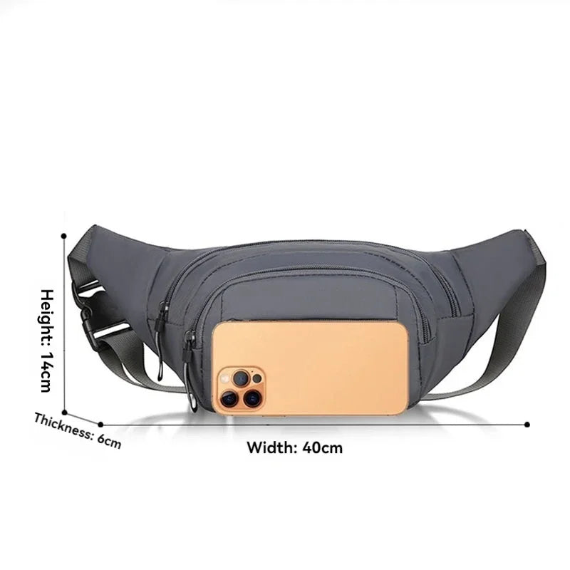 Color Men's Canvas Waist Pack Anti-Theft Running Fanny Bag Slim Outdoor Sport