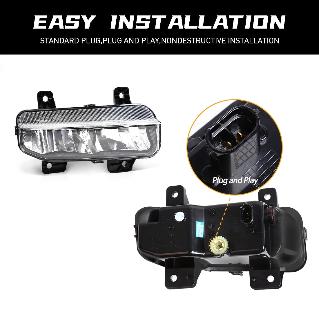 DLAA For Dodge Ram 2500 2019 2020 2021 2022 2023 2024 LED Car Fog Lamps Front Bumper Headlights DRL Daytime Running Lights 12V