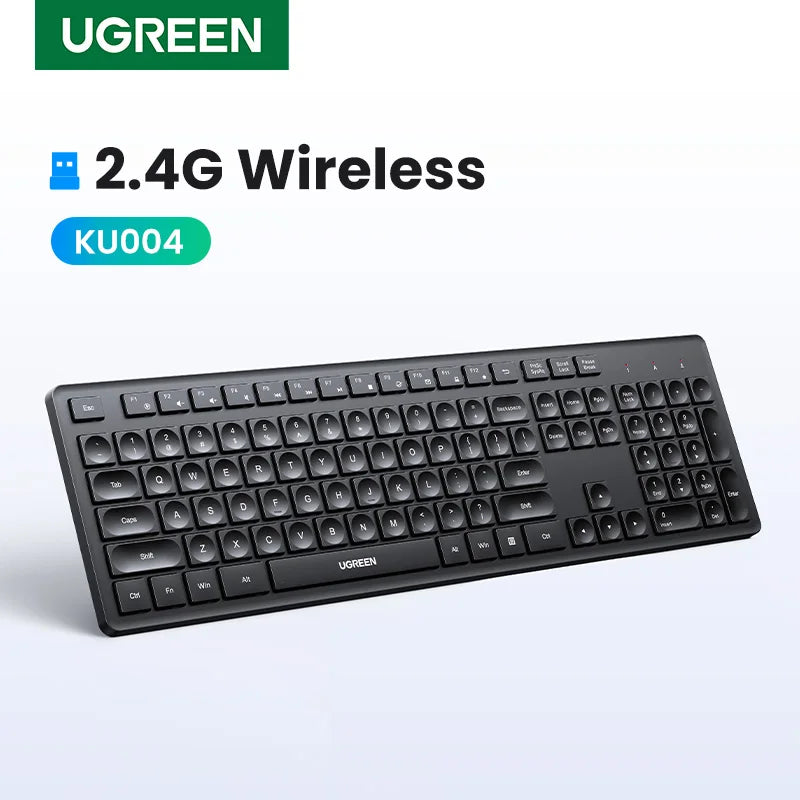 Wireless Keyboard 2.4GHz 104 Keys Layout Laptop Desktop Windows Mac OS PC Access