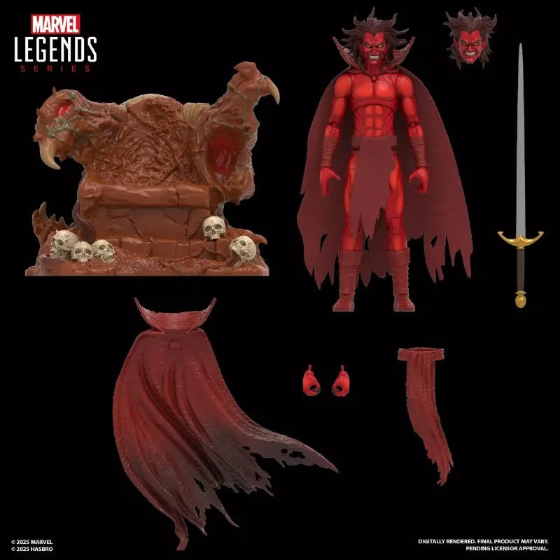 Original Hasbro Marvel Legends Series Mephisto Hell Throne Set ML Anime Figure Toy Collection Model