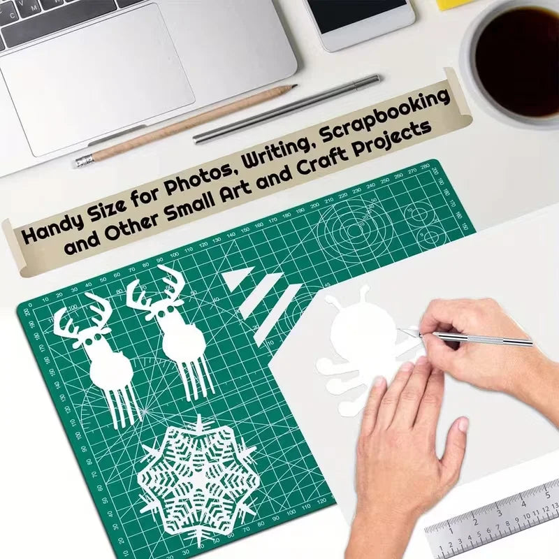 1pc Precision A2/A3/A4/A5 Desktop Cutting Mat with Measurement Guides, Ideal for Sewing & Craft Projects