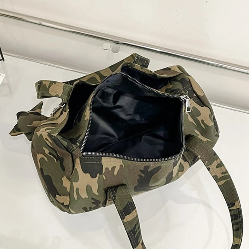 Fashionable Large Capaci oulder Bag Underarm Star Leopard Print Spicy Girl Y2K Single Shoulder Bag Soft Nylon Women's Handbag