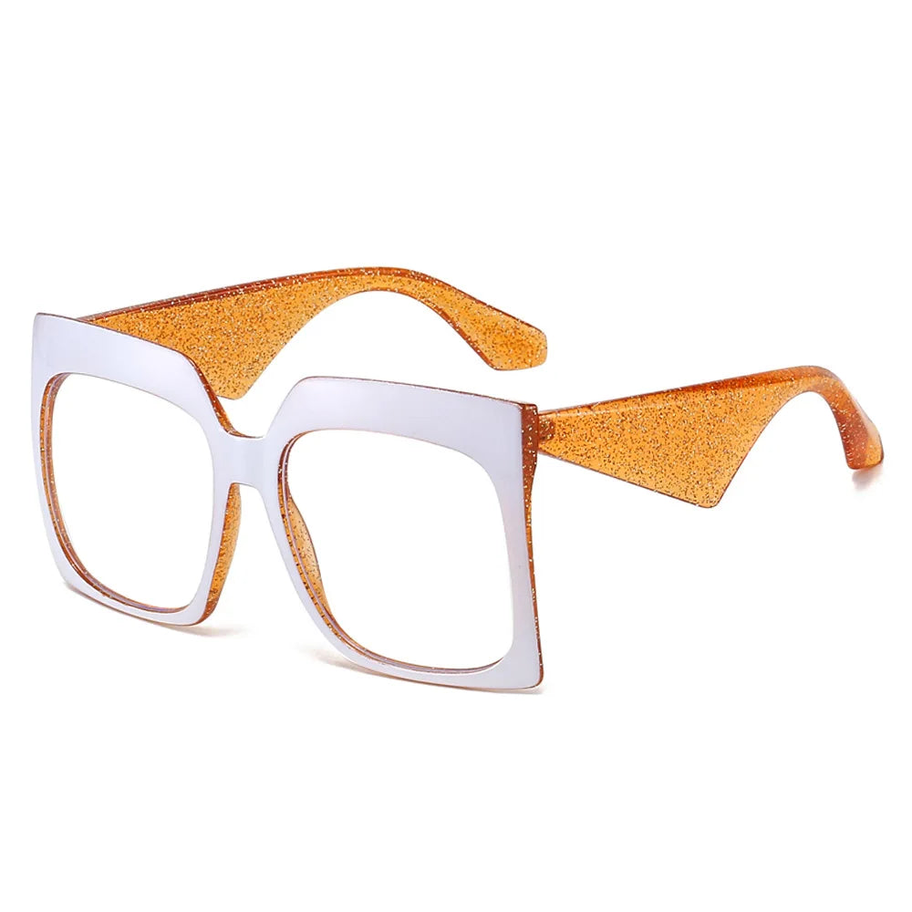 JNPCXI New Oversized Fashion Square Women Optical Glasses Frame Clear Eyewear Vintage Nail Eyeglasses Frame Men Computer Goggles