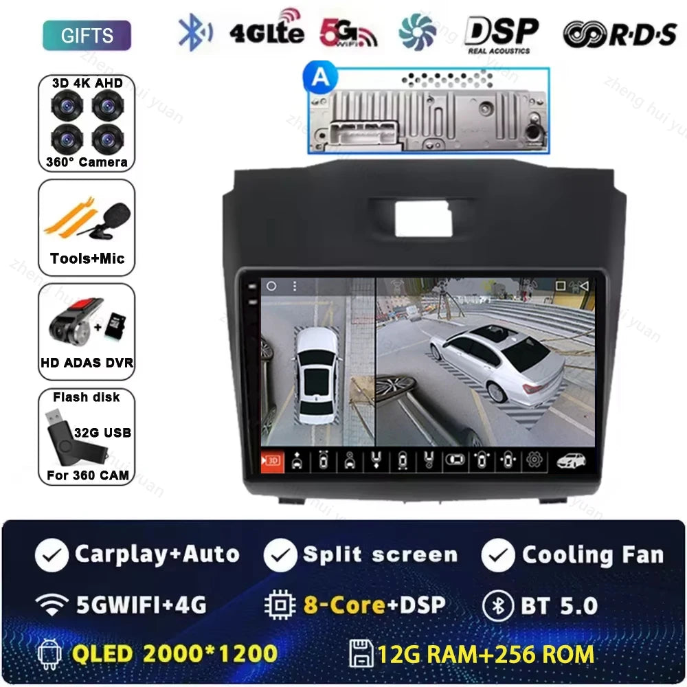 Android 15 Car Carplay Player For Chevrolet Holden S10 TRAILBLAZER COLORADO ISUZU DMAX GPS Radio Audio Multimedia Stereo BT Navi