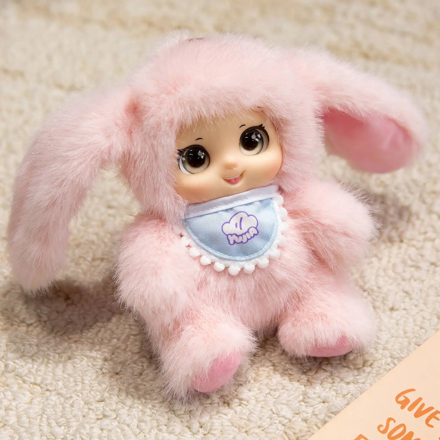 18cm Kawaii Cute Animals Vinyl Face Plush Toys Animal Toys Pendant Rabbit Bear Sheep Gift for Animal Enthusiasts Kids Hang Bag