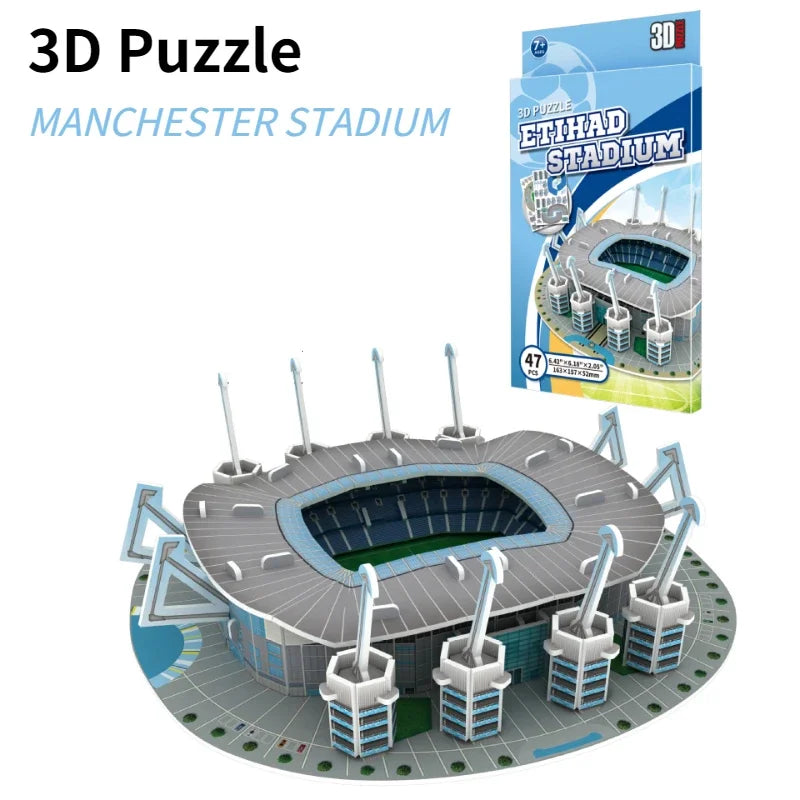 3D Soccer Stadium Puzzle Construction PuzzlesDIY Paper Intellectual Development Educational Toys Christmas Gifts