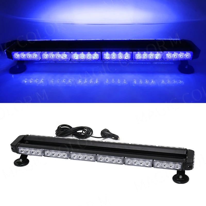 Car Strobe Emergency Warning Lights 54 Led Flashing Auto Truck Beacon Signal Lamp Flash Dash Windshield Magnetic Base 12V