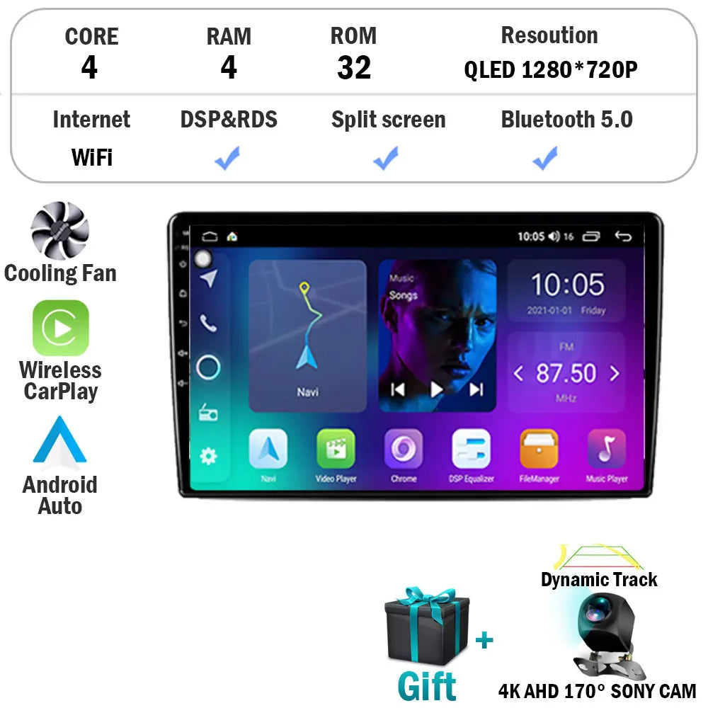 Android 15 Radio For Toyota Urban Cruisers 2009 Navigation GPS QLED Touch Screen Stereo Car Multimedia Video Player Head Unit