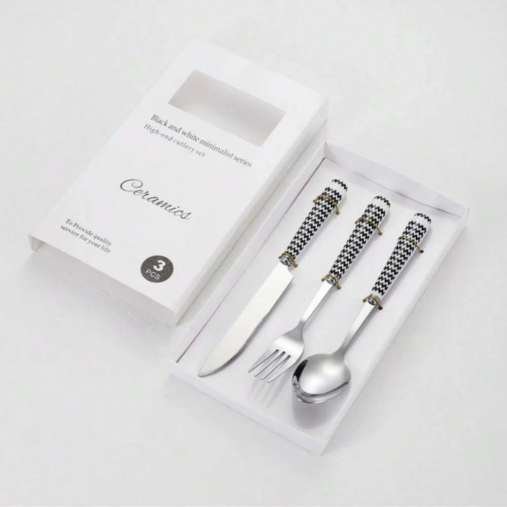 Silverware Set 3Pcs Stainless Steel Knives Spoon Forks Set For Home, Kitchen And Restaurant Perfect Thanksgiving Christmas Gifts