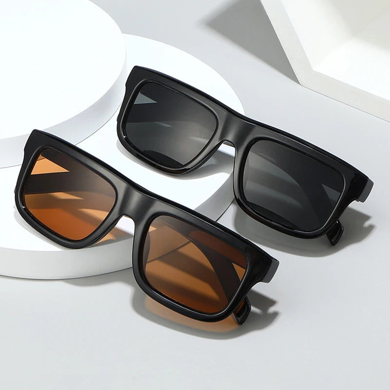 JNPCXI New Square Sunglasses Women Fashion Black Orange Gradient Shades UV400 Retro Men Sun Glasses