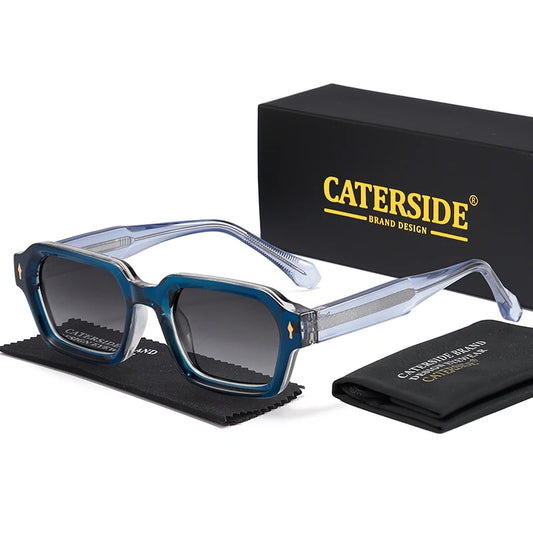 CATERSIDE Fashion Men's Polarized Sunglasses High-Quality Temple Tips Square Sun Glasses Women's Outdoor Party Glasses UV400