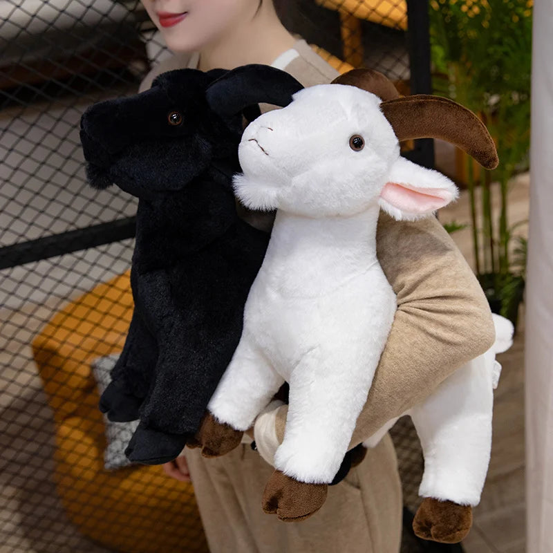 White Goat High Fidelity Anime Cute Plushie Sheep Plush Toys Lifelike Animals Simulation Stuffed Doll Kawai Toy Gifts For Kids