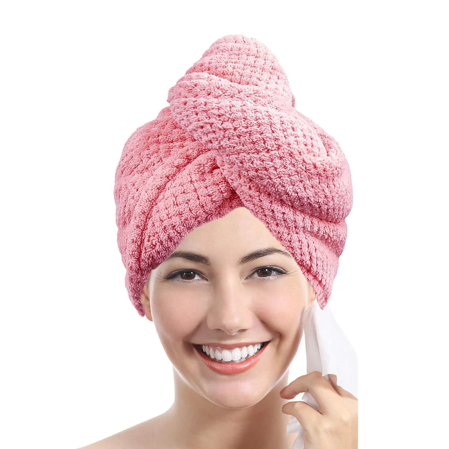 1pc Soft Hair Drying Cap, Solid Color Towel for Bathroom, Super Absorbent Hair Wrap Towel for Curls, Anti-Frizz Hair Turban