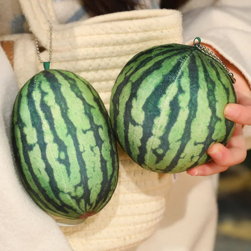 New Funny Lifelike Watermelon Plush Toys Soft Cotton Stuffed Steric Watermelon Pendant Throw Pillow Creative Room Decor