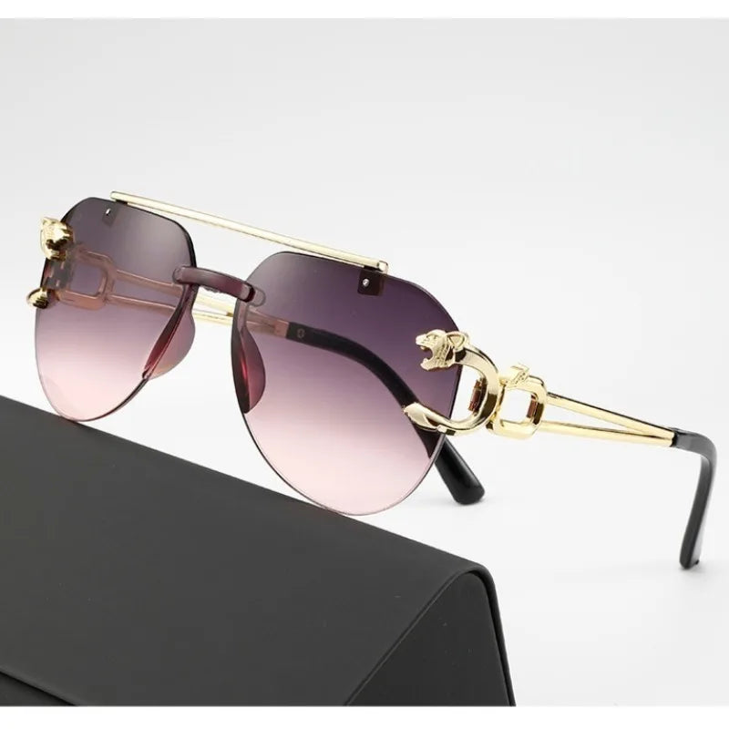 Gradient Punk Sunglasses UV400 Frameless Eyewear Vintage Sun Glasses for Women Men