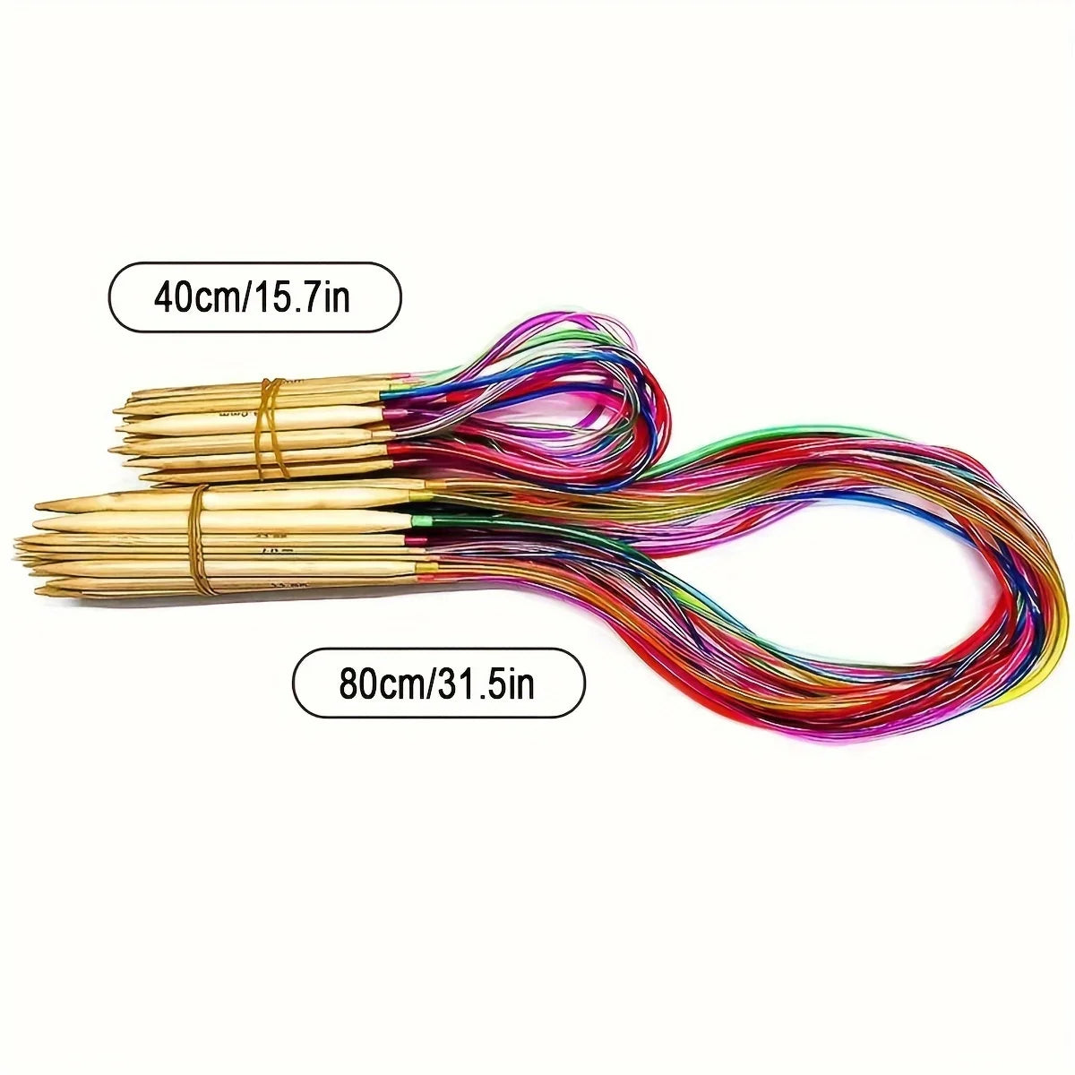 Multicolor Tube Circular Carbonized Bamboo Circular Knitting Needles 2mm-10mm Crochet Hooks Set Sewing Tools For Weave DIY Craft