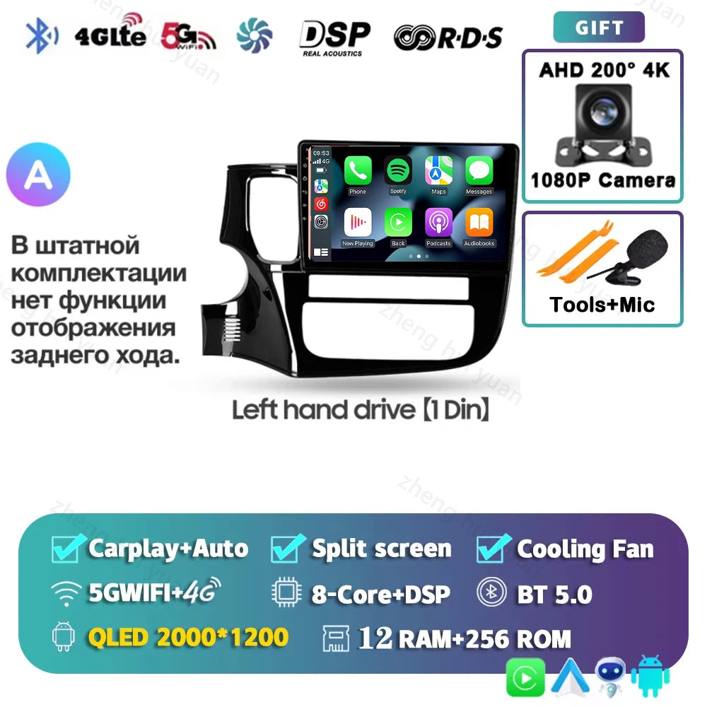 CarPlay Auto For Mitsubishi Outlander 3 GF0W GG0W 2012 - 2018 Left hand drive Car Radio Multimedia Video Player Navigation stere