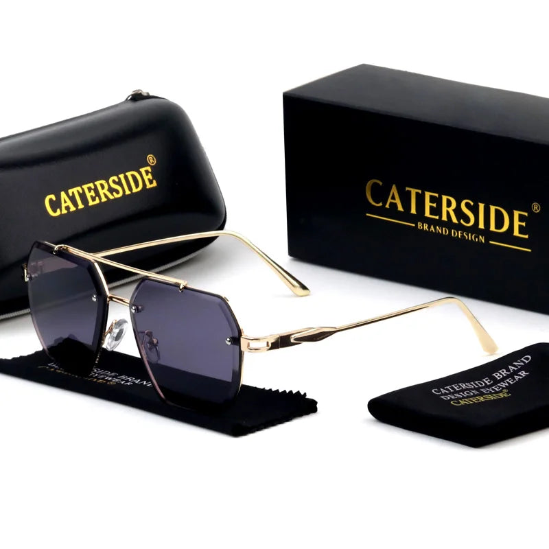 Caterside New Polygon Metal Frame Men's Sunglasses Fashion Simple Vintage Women Sun Glasses UV400 Driving Fishing The Best Gift