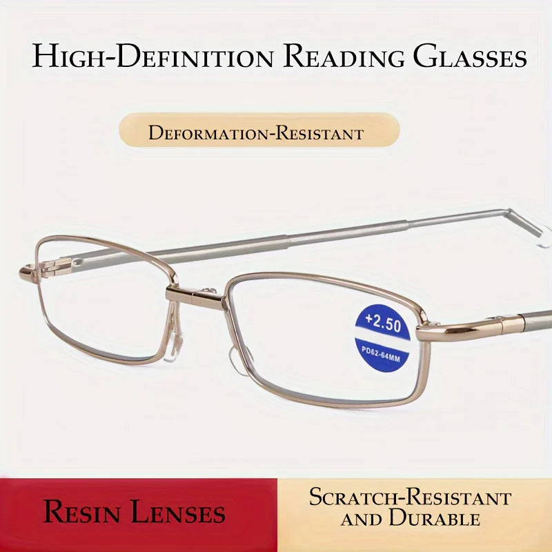 [Lightweight Ultra-Light Alloy Reading Glasses] Folding Portable Lightweight Stylish Ultra-Light Alloy Reading Glasses