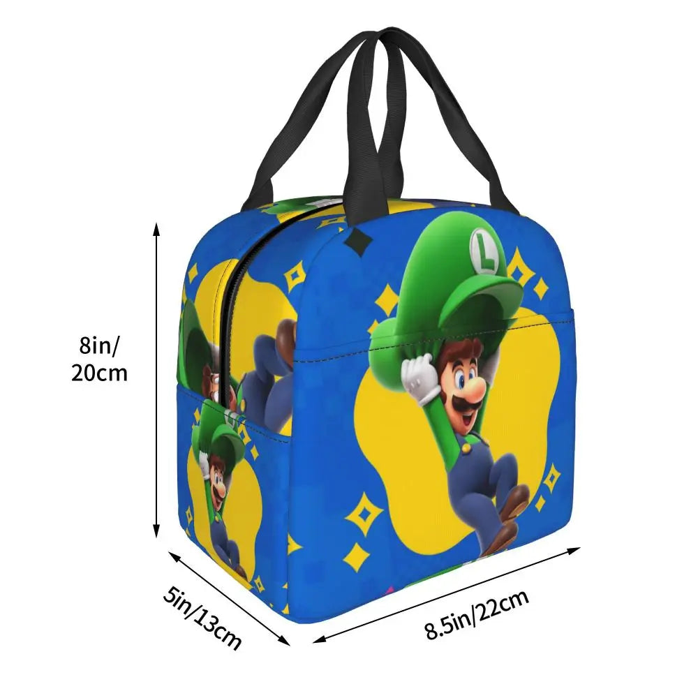 Custom Mario Super Bros Insulated Lunch Bag Reusable Thermal Cooler Lunch Box M3