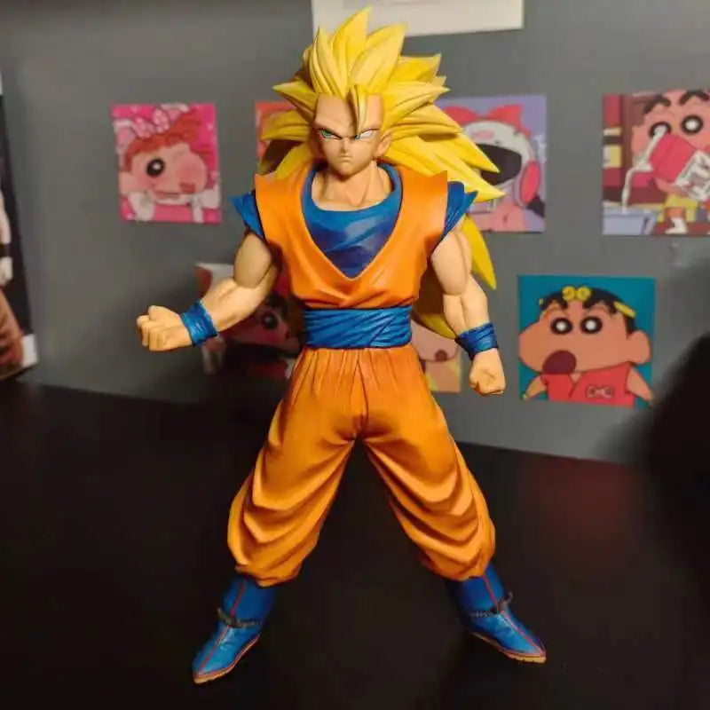 27CM Dragon Ball Z Son Goku SSJ3 Figure Super Saiyan 3 Goku Action Figures PVC Statue Collection Model Toys for Children Gifts